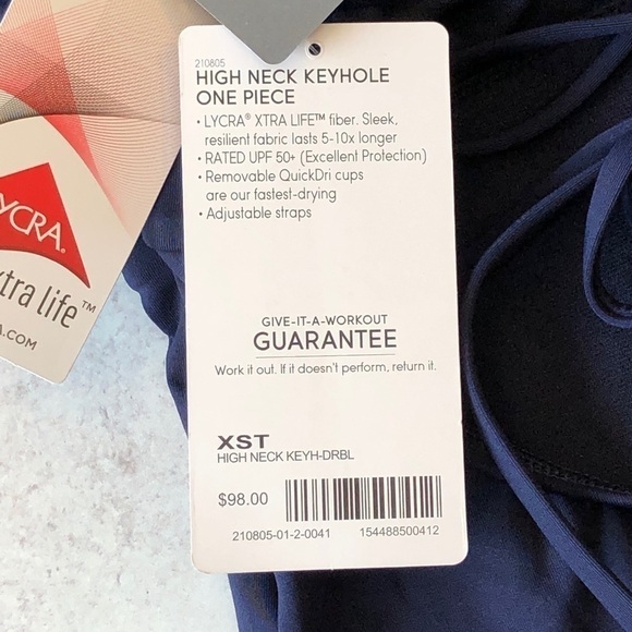 Athleta One Piece Keyhole Swimsuit Navy Bl… - Picture 4 of 8